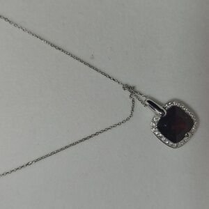 Elegant DIAMONDS with GARNET Pendant/necklace